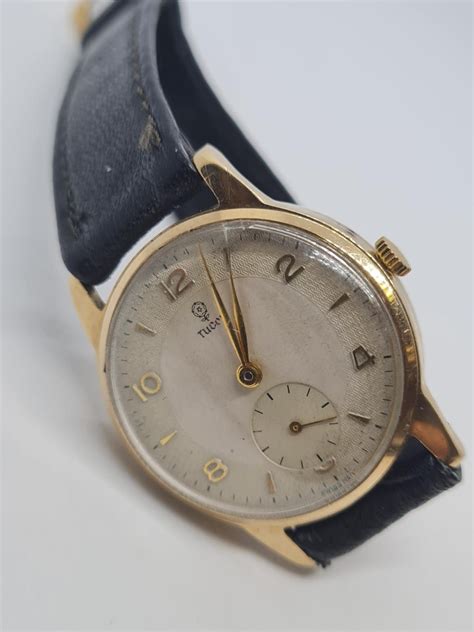 gold tudor watch|1950s gold tudor watch.